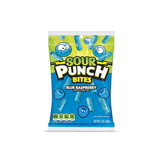 USA Sour Punch Bites Blue Raspberry Share Bag - 142g